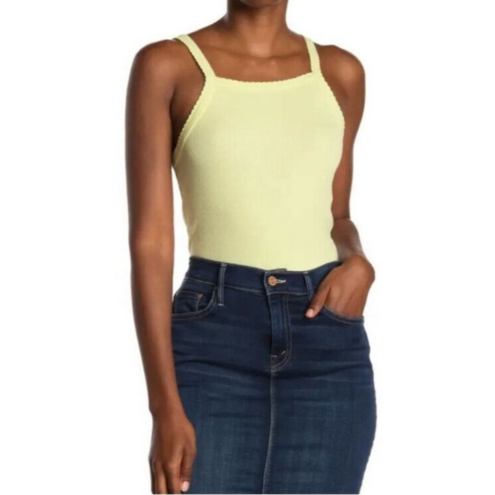 BP NWT Yellow Green Micro Ribbed High Neck Bodysuit Plus Size 1X Thong Cut